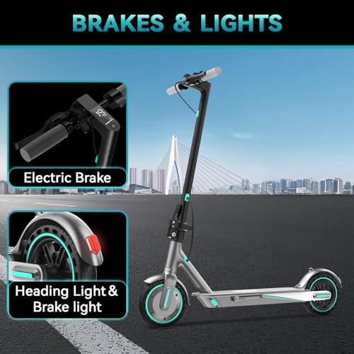 Electric Scooter for Adults, 19/25 Mph Max Speed, 21/25/35 Miles Range,350/500/600W APP Control E-Scooter with 8.5"/10" Inflatable tire