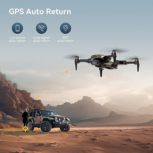 Drone with 4K UHD Camera for Adults, GPS Drones Auto Return, Brushless Motor, Follow Me, Circle Fly, 5G FPV Transmission