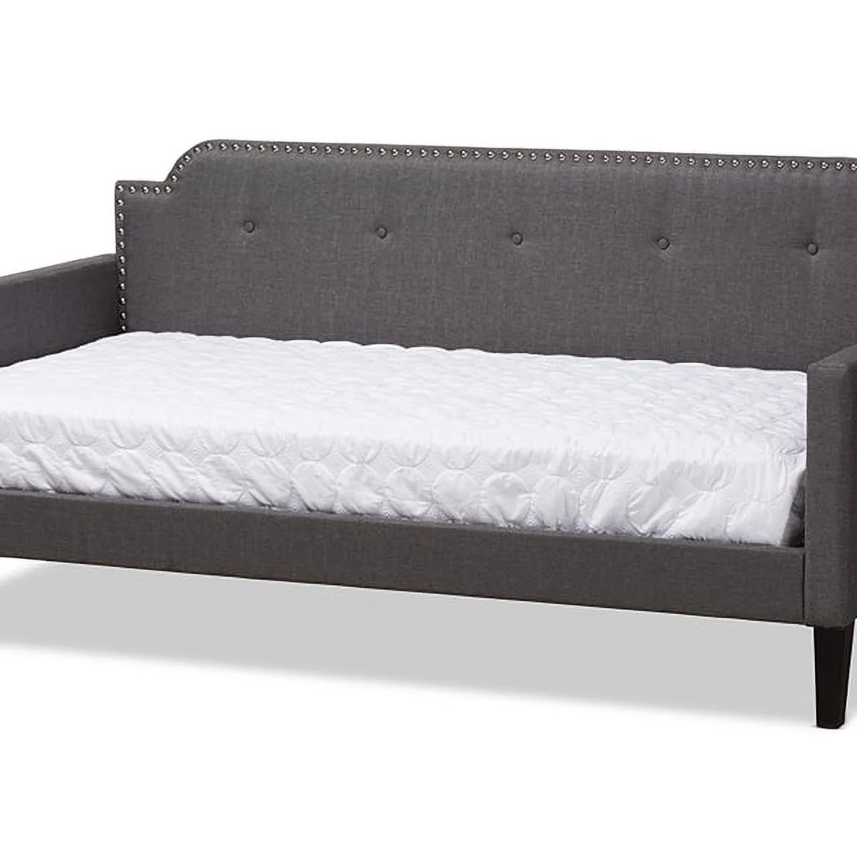 Baxton Studio Packer Modern and Contemporary Grey Fabric Upholstered Twin Size Sofa Daybed