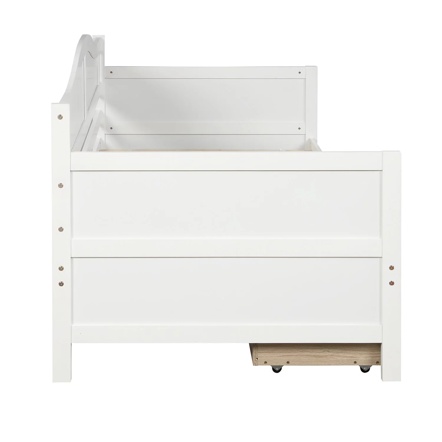 Gewnee Wood Twin Size Daybed with Two Storage Drawers for Kids Bedroom,White