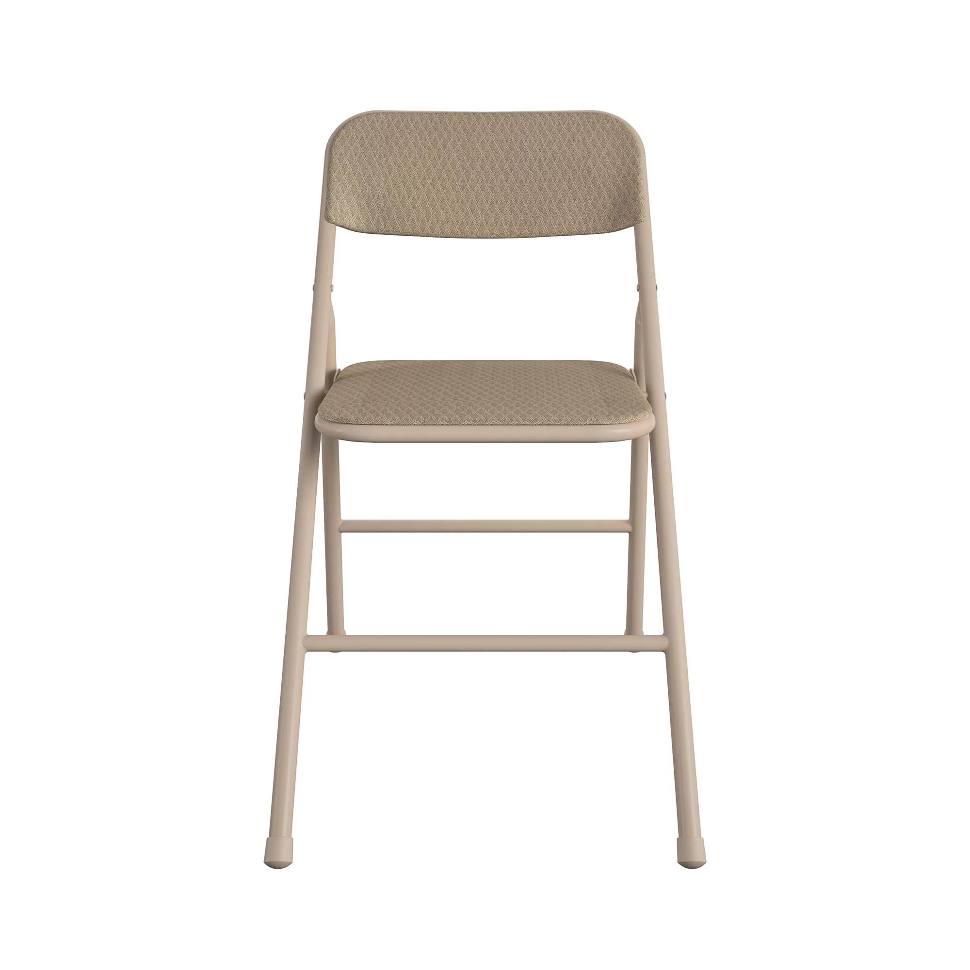 COSCO 5-Piece Folding Dining Set with Card Table and 4 Fabric Padded Chairs, Tan