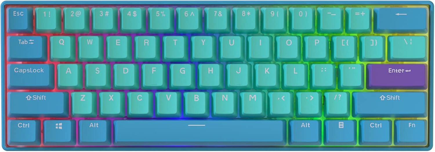 BOYI 60% Cherry MX Switch Mechanical Keyboard,BOYI 61 Key Mini RGB PBT Keycap Type-C Wired NKRO Mechanical Gaming Keyboard (Cherry MX Red Swtich
