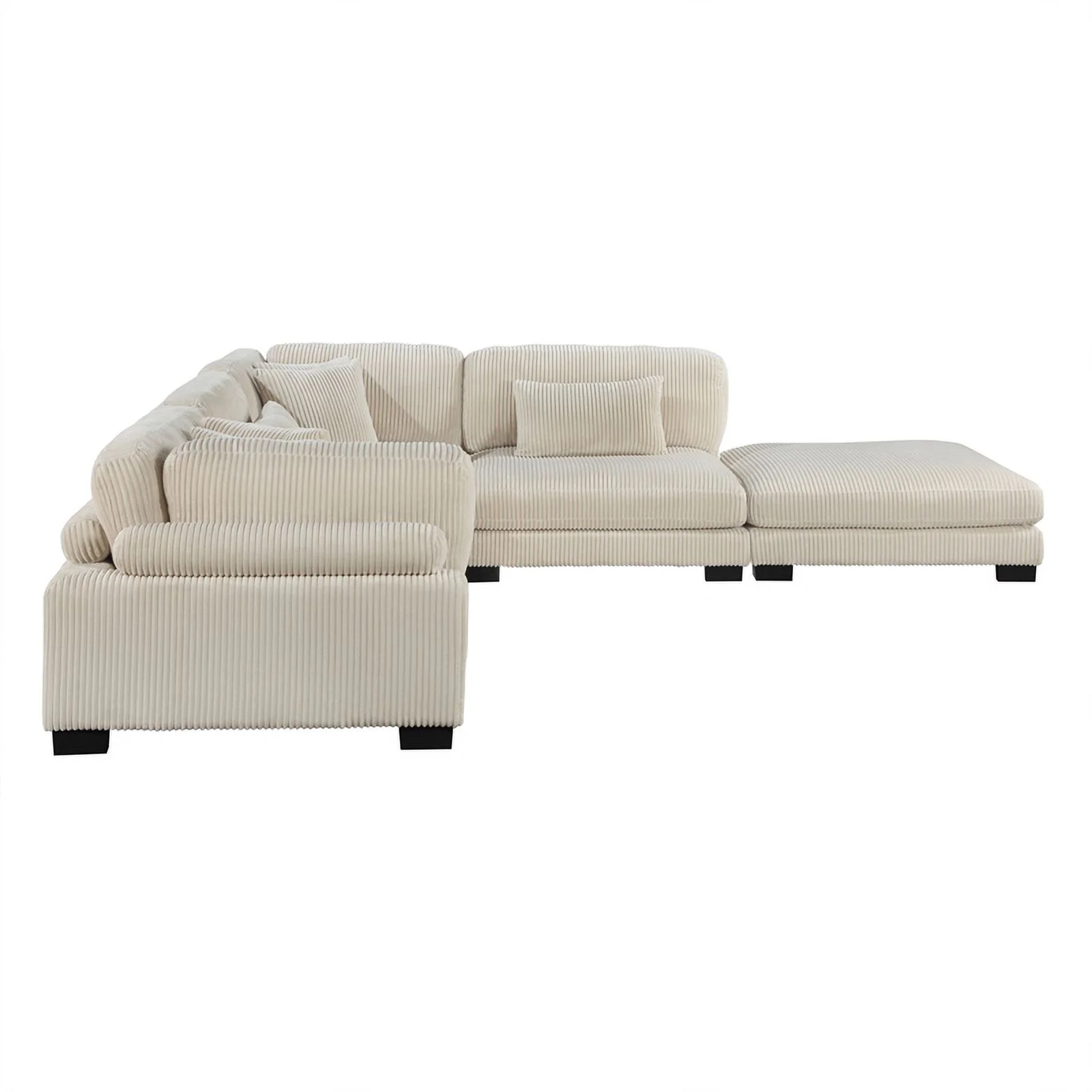 Lexicon Traverse 5-Piece Corduroy Fabric Modular Sectional in Beige