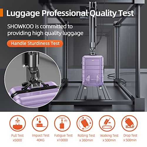 SHOWKOO Luggage Sets Expandable PC+ABS Durable Suitcase Double Wheels TSA Lock Black