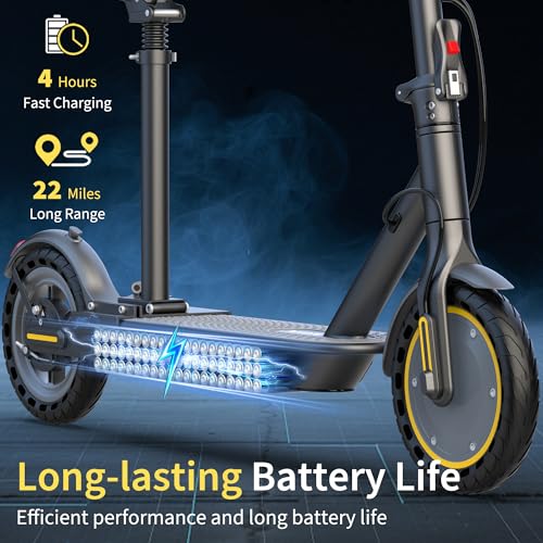 NAVIC Electric Scooter with Dual Suspension/Braking, 350W/500W Motor, 19/22 Mph, Max 22/27Mi Range, Foldable E Scooter for Adults with App