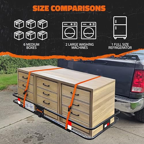 Mockins 40 Cubic Ft. Cargo Carrier Bag & 70"x30"x6" Folding Trailer Hitch Cargo Carrier Bundle