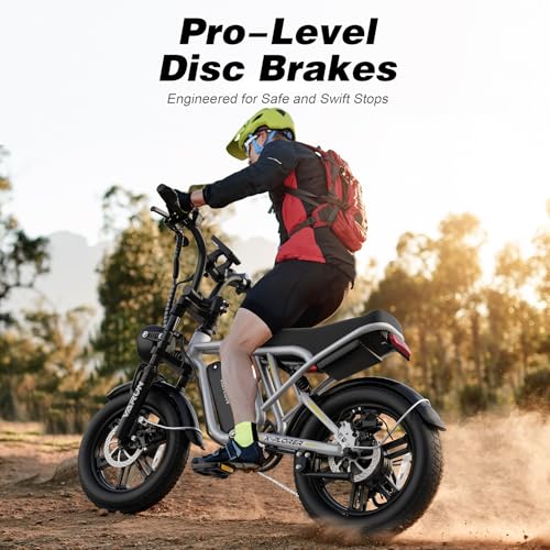 VARUN Electric Bike Peak 750W - 65+ Miles Long Range Electric Bike for Adults - Reaches 25MPH, 48V 13Ah Battery, Full Suspension