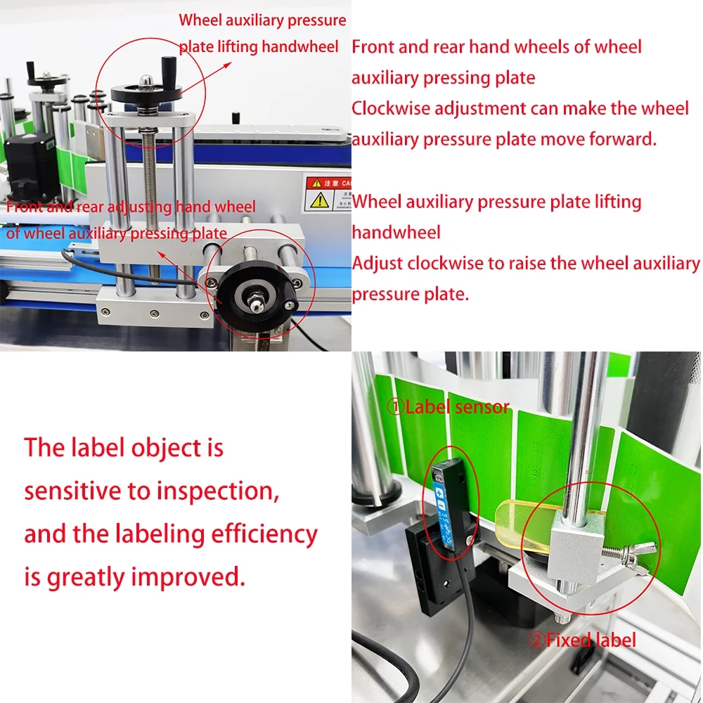INTSUPERMAI Automatic Round Bottle Labeling Machine High Speed Label Applicator Machine Desktop Conveyor Table Bottle Diameter 1.18-4.33" LT-150