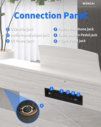 88 Keys Digital Piano Hammer Action Weighted Keyboard Piano, Full Size Upright Electric Piano, Wooden Electronic Piano for Beginner Professional