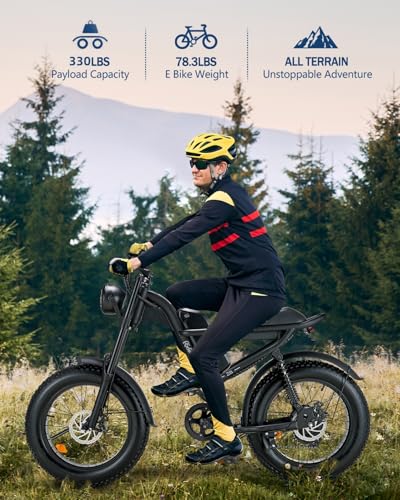 Riding'times 1500W Electric Bike for Adults Full Suspension, Long Seat Dirt Bike with 20" Fat Tire, Max 28/31MPH & 37-150 Miles