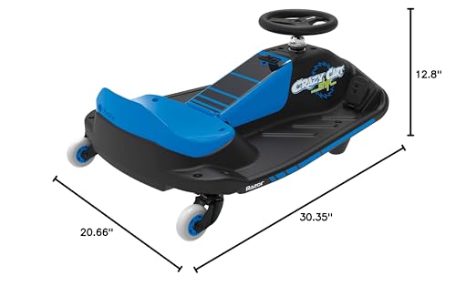 Razor Crazy Cart Shift for Kids Ages 6+ (Low) 8+ (High) - 12V Electric Drifting Go Kart - High/Low Speed Switch and Simplified Drifting System