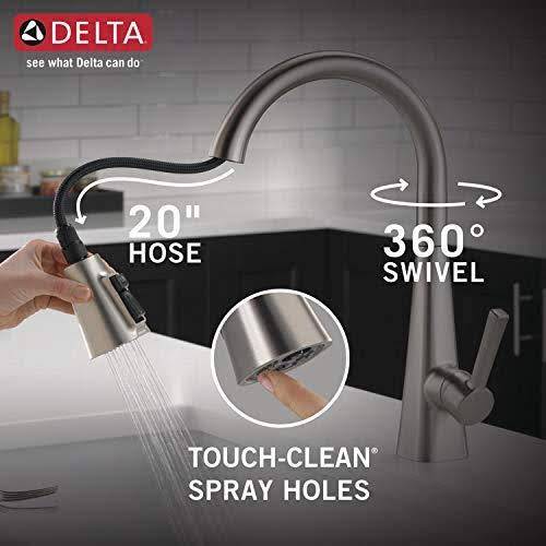 Delta 19802Z-Dst Lenta Single-Handle Pull-Down Kitchen Faucet - SpotShield Stainless, Silver