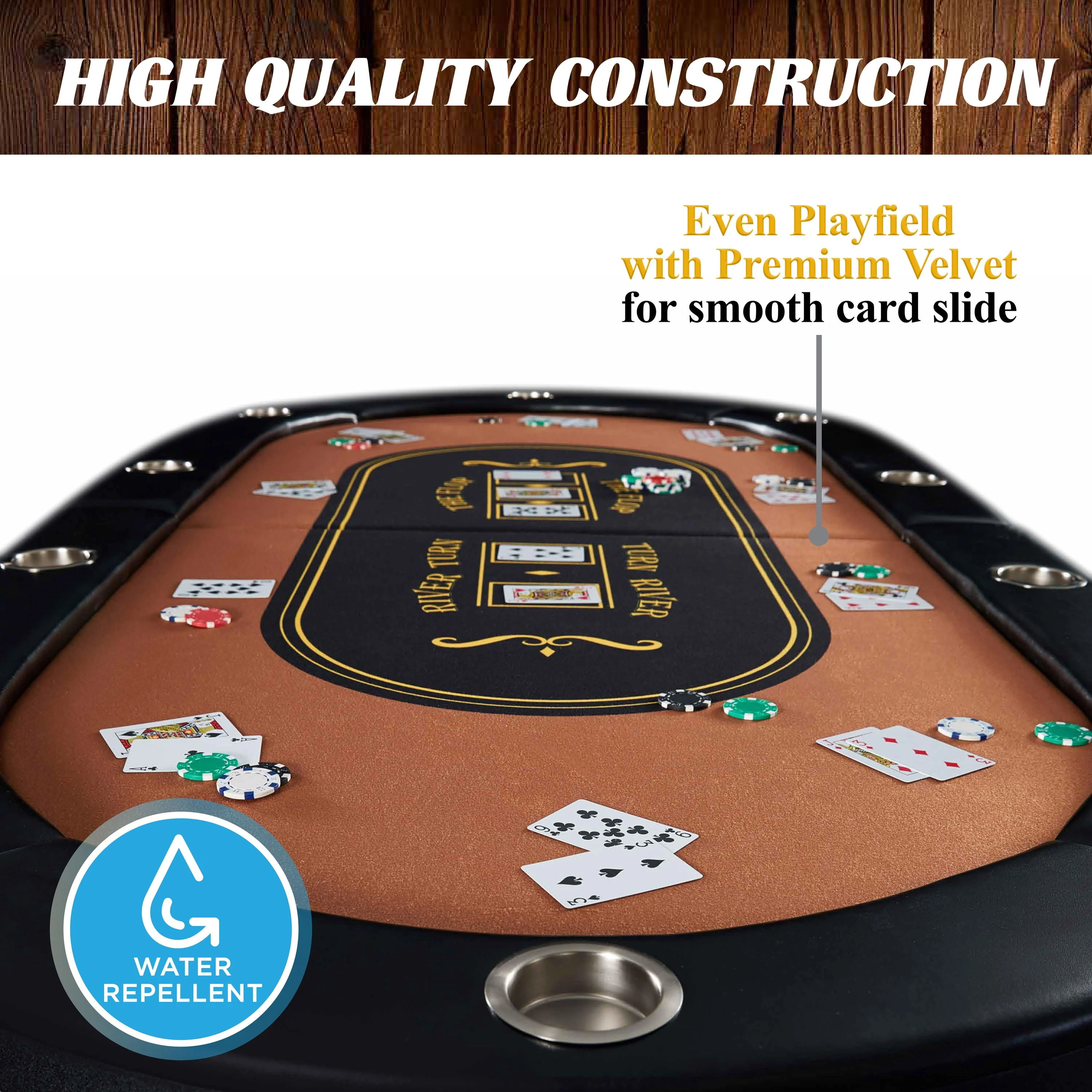 Barrington 10-Player Poker Table, No Assembly Required