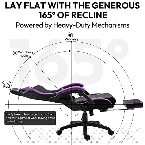 Dowinx Gaming Chair Ergonomic Racing Style Recliner with Massage Lumbar Support
