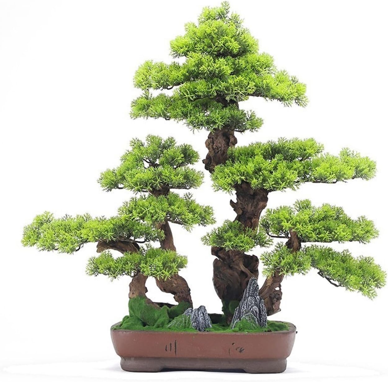 Artificial Bonsai Tree Office Study Chinese Decorative Ornaments Simulation Bonsai Fake Green Plants Potted Hotel High-grade Furnishings Artificial