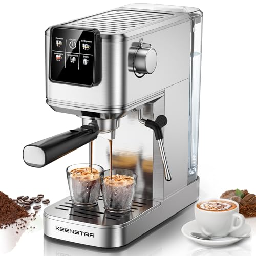 Espresso Coffee Machine with Milk Tank, 20Bar Hot & Iced Coffee Machine with Rapid Cold Brew