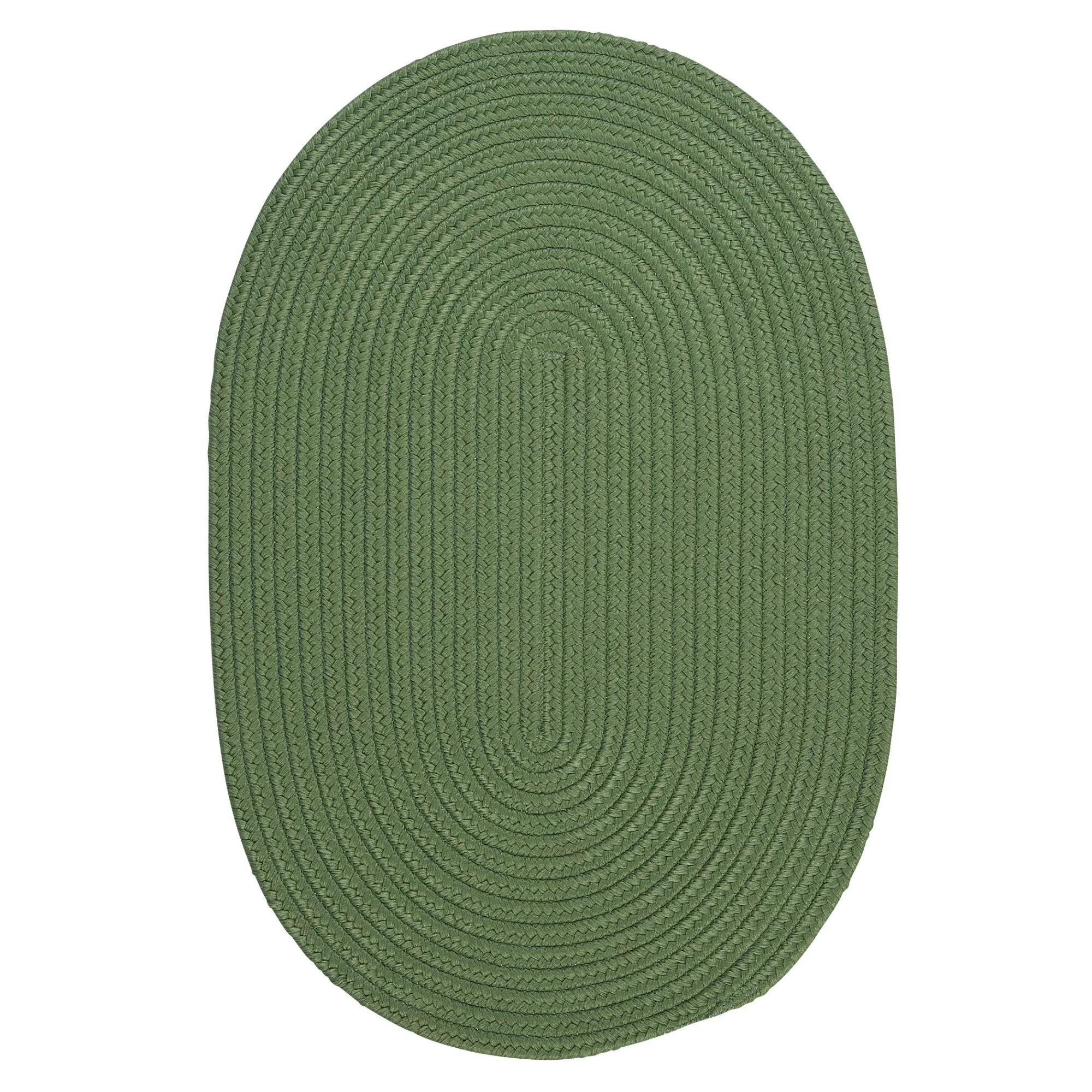Colonial Mills 9' x 11' Moss Green All Purpose Handcrafted Reversible Oval Outdoor Area Throw Rug