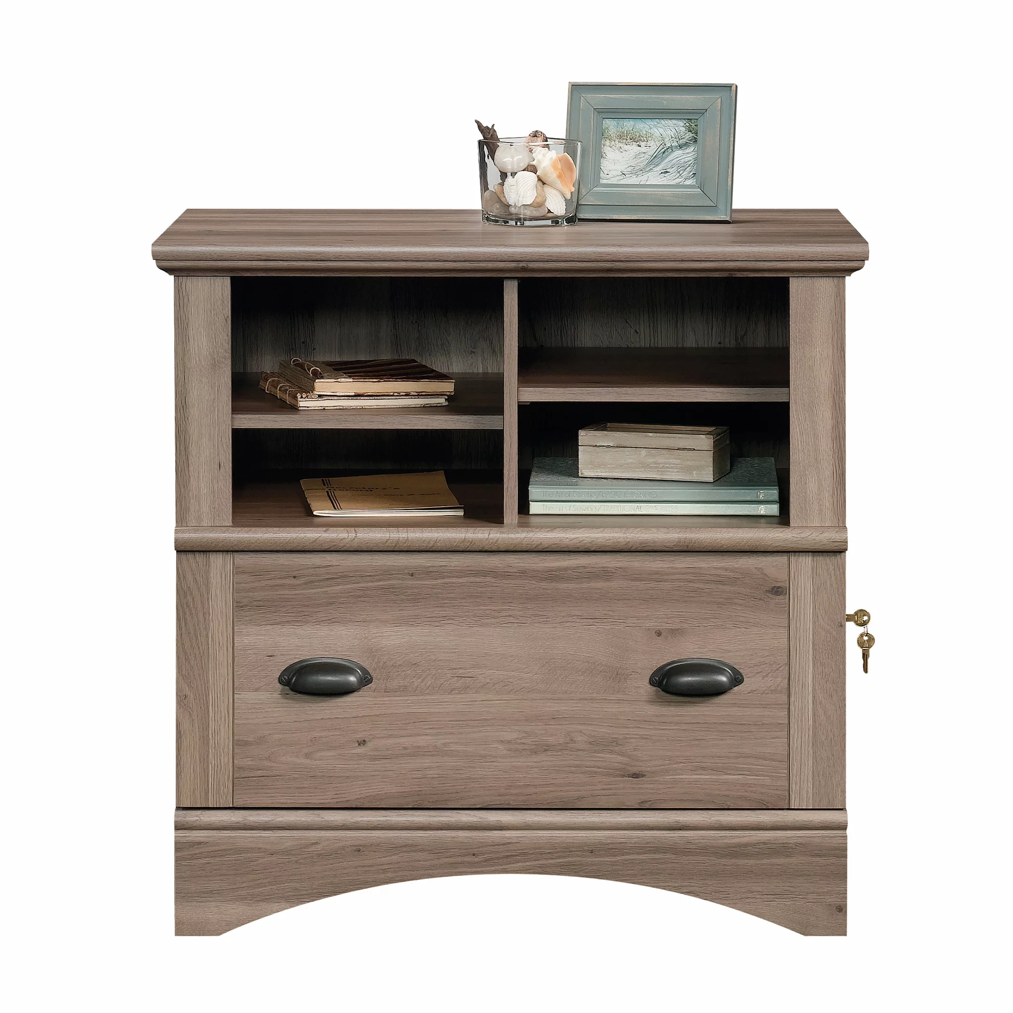 Sauder Harbor View Lateral File, Salt Oak Finish