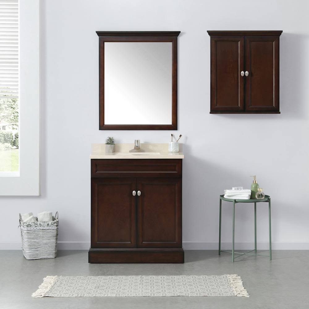 Home Decorators Teagen 25 in. W Wall Cabinet in Dark Espresso