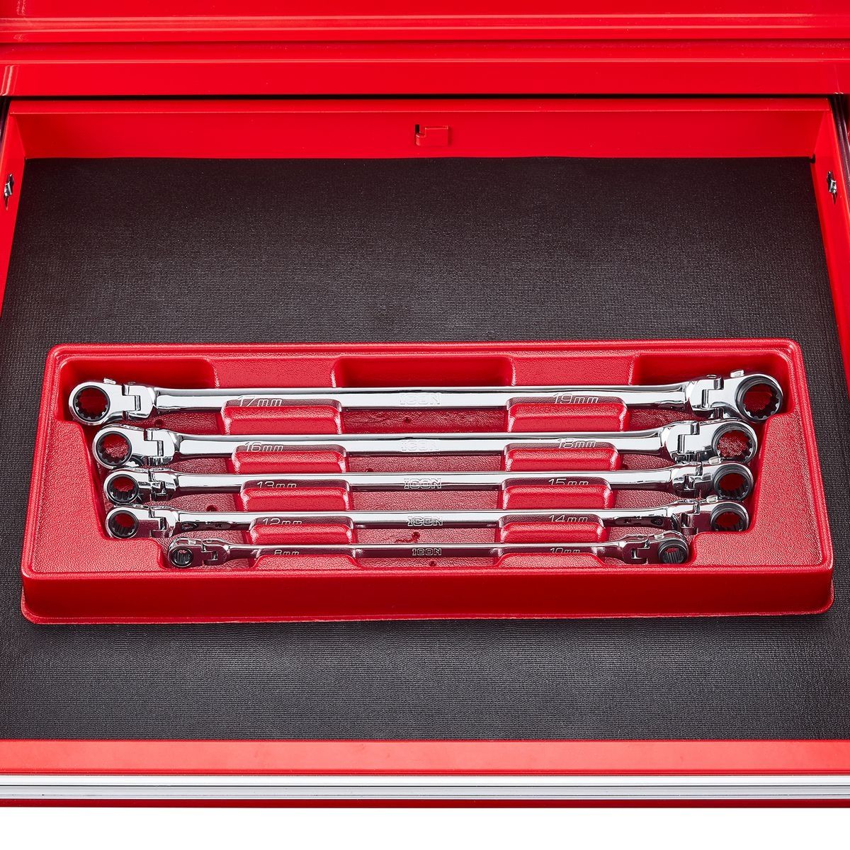ICON Extra Long Professional Double Box Flex Ratcheting Wrench Set, 5-Piece