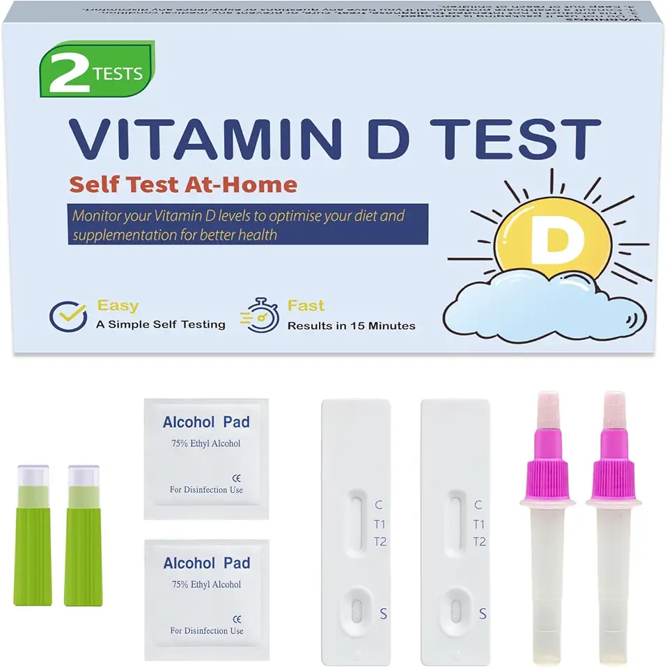 Vitamin D Test Cassette at-Home [2 Tests], Vitamin D Deficiency Test for Kids & Adults with Rapid Result in 15 Minutes - Kansas Nuitrition - HNZSDS