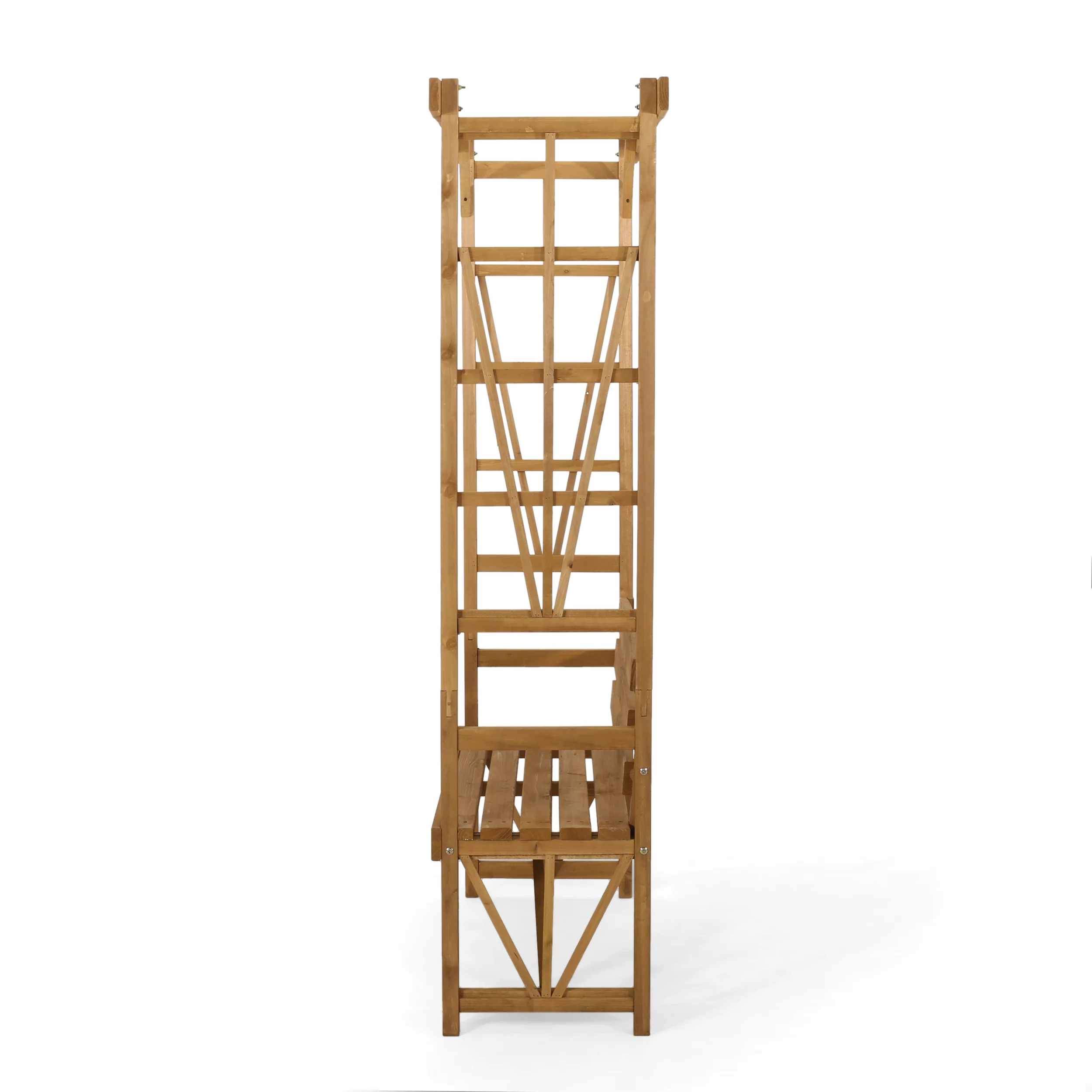 GDF Studio Edmonton Outdoor Fir Wood Arbor Bench, Teak