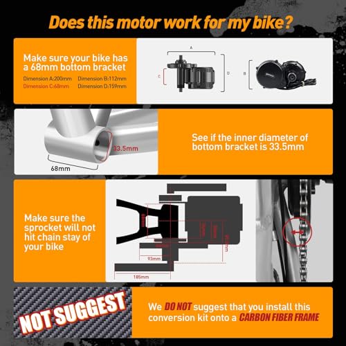 Bafang Electric Bike Conversion Kit Mid Motor BBS-HD 48 V 1000 W Motor Accessories Display Optional Kit Downtube Battery