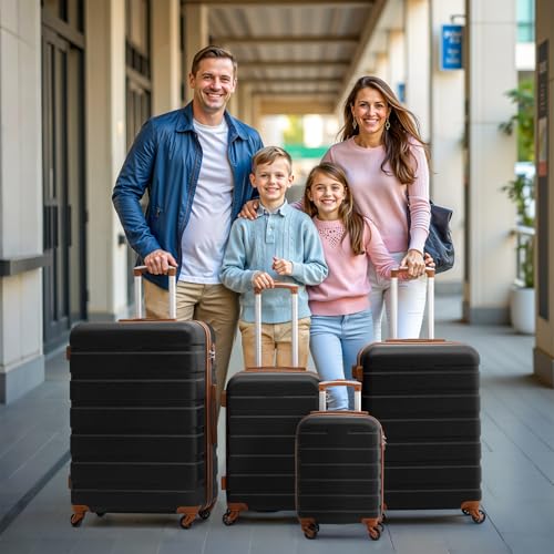 Coolife Luggage 4 Piece Set Suitcase Spinner Hardshell Lightweight TSA Lock