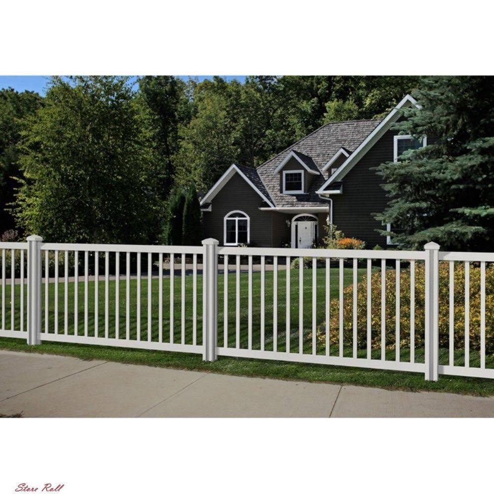 4 ft. H x 7 ft. W Premium Vinyl Yard and Pool Fence Panel with Post and Cap