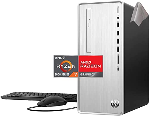 HP 2022 Newest Pavilion Desktop PC, AMD Ryzen 7 5700G (Beat i7-10700, 8 Core, 4.5GHz), 64GB RAM, 2TB SSD + 1TB HDD, Wi-Fi 5, Bluetooth, 9 USB Ports