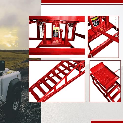 2 Pack Hydraulic Car Ramps 5T 10000lbs Low Profile Car Lift Service Ramps Truck Trailer Garage,Height Hydraulic Vehicle Ramps