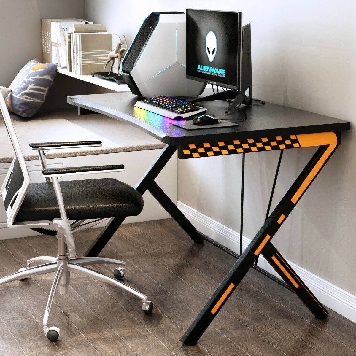 Costway Gaming Desk Computer Desk PC Laptop Table Workstation Home Office Ergonomic New, Black