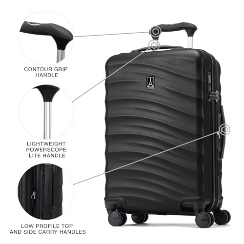 Travelpro Maxlite Air V2 Hardside Expandable Carry on Luggage, 8 Spinner Wheels, Lightweight Hard Shell Suitcase, TSA lock, Black, Carry On 21-Inch