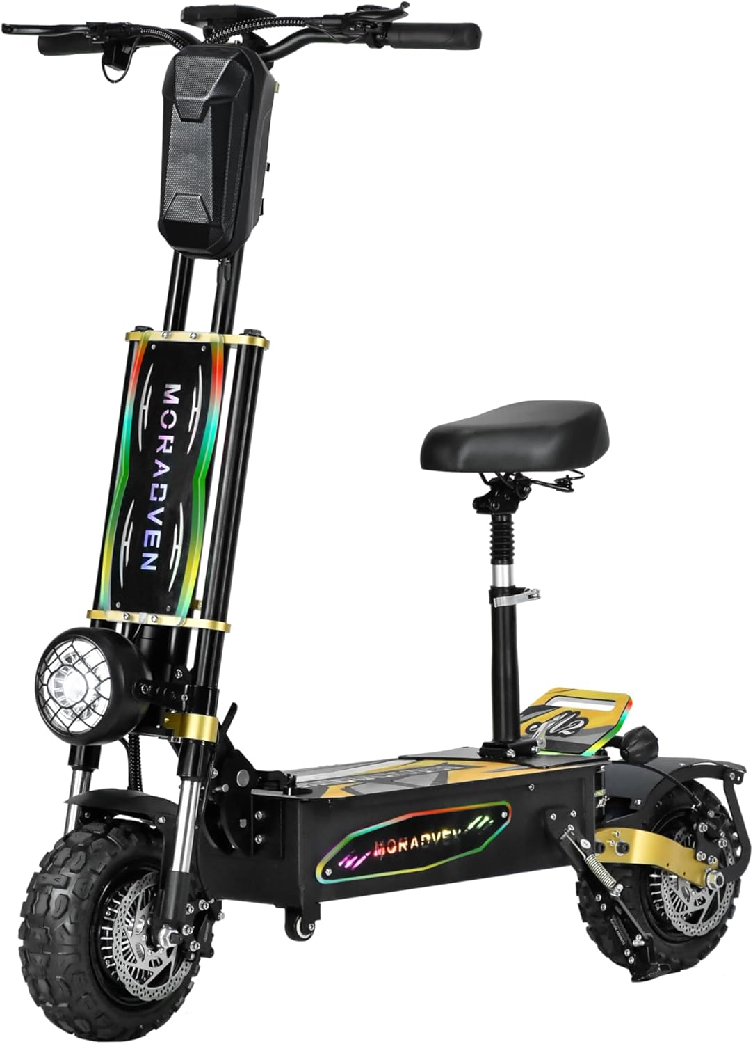 Adult Electric Scooter, 11-inch 6000W high Power Dual Drive Sports Scooter with seat, 7-inch LCD Display 60V40AH Range 80 Miles, Maximum Speed 60MPH