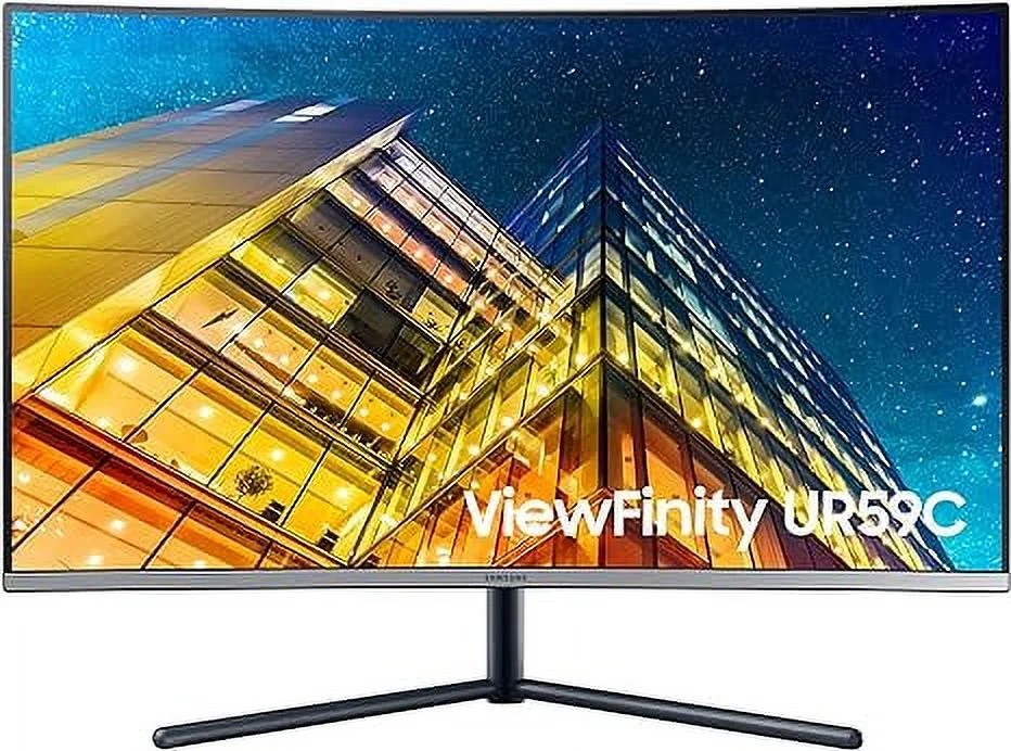 Open Box SAMSUNG 32" UR59 Series ViewFinity 4K UHD Monitor Curved LU32R590CWNXZA - BLACK - Curated Treasures Market
