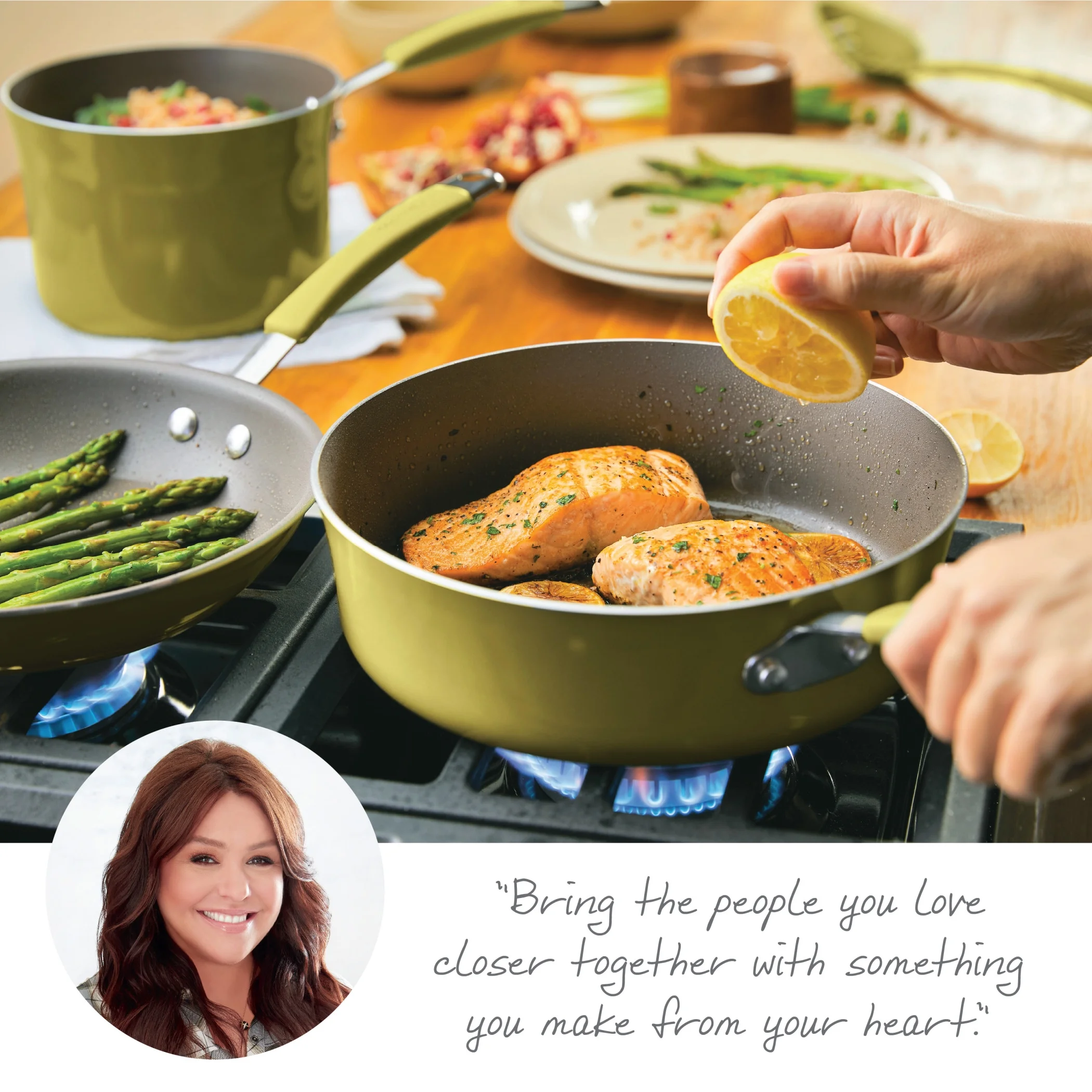 Rachael Ray 12 Piece Cucina Hard Porcelain Enamel Nonstick Pots and Pans, Lemongrass Green