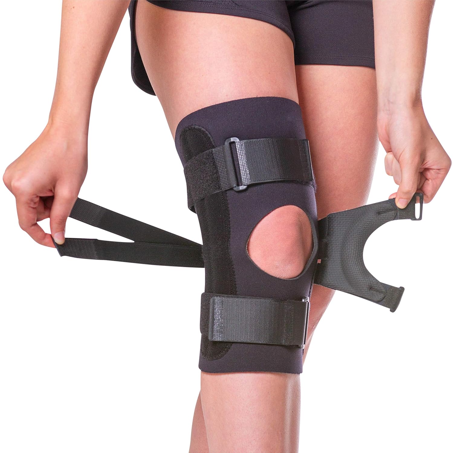 BraceAbility J Patella Knee Brace - Lateral Patellar Stabilizer with Medial and J-Lat Support Straps for Dislocation, Subluxation