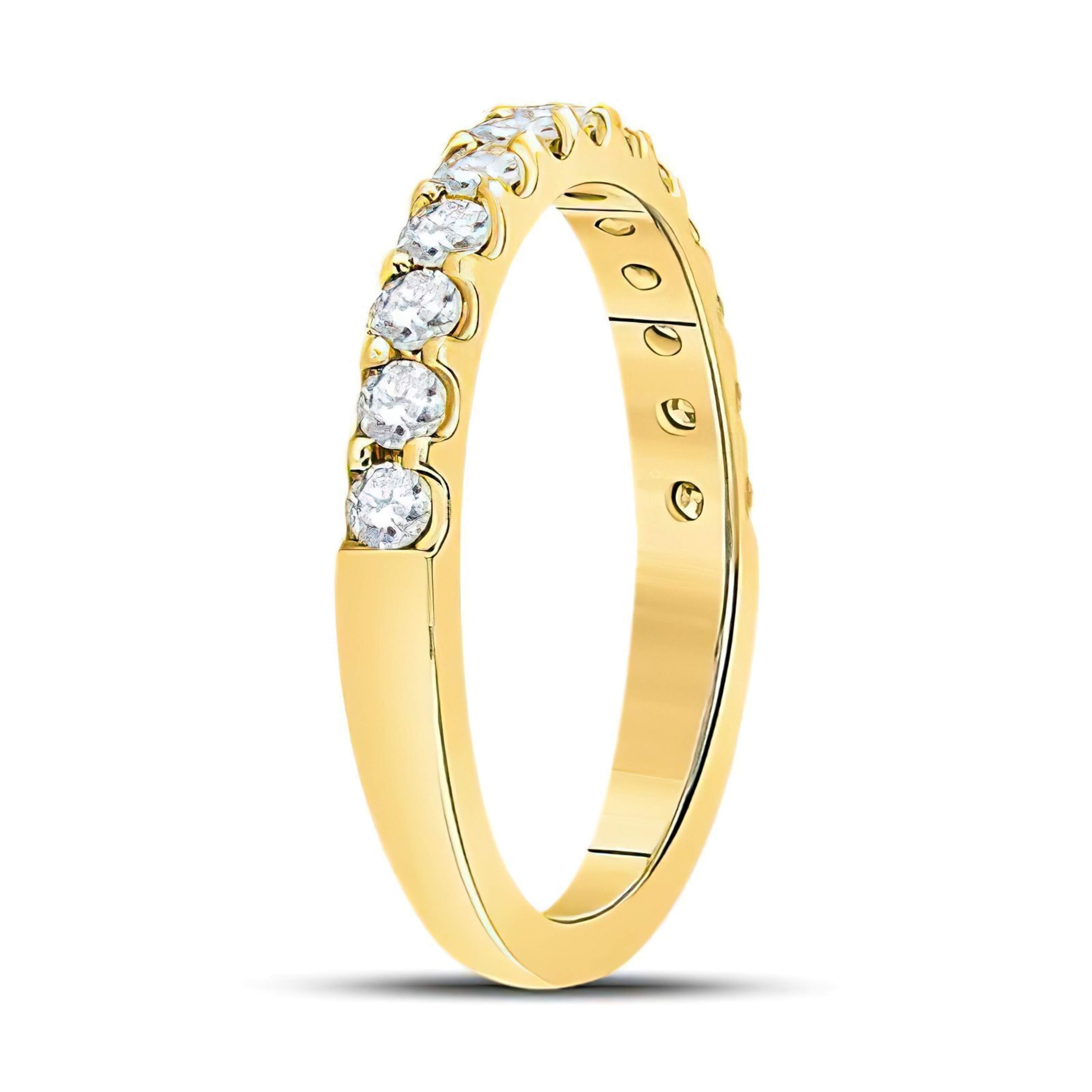 Bridal Proposal Wedding Engagement Ring Band 14k Yellow Gold Slender Prong set Natural Diamonds 1/6 cttw Size 7 Fine Jewelry