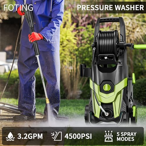Electric Pressure Washer, 4500 PSI 3.2 GPM Power Washer with 4 Quick Connect Nozzles