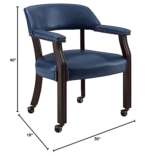 Steve Silver Furniture Tournament Arm Casters Chair, 25" L x 25" W x 31" H, Black