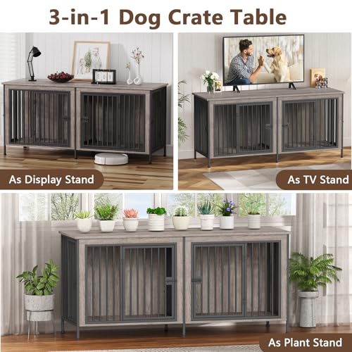 EasyCom 39.96" XL Wooden Large Dog Crate Furniture for Medium and Large Breed