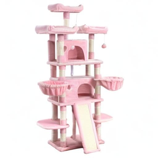 SHA CERLIN 68 Inches Multi-Level Large Cat Tree for Large Kitties/Big Cat Tower with Condo/Cozy Plush &zwnj