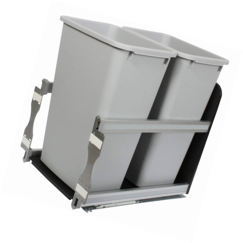 Knape u0026 Vogt USC18-2-50PT Cabinet Soft Close Pull Out Trash | Cabinet Organization