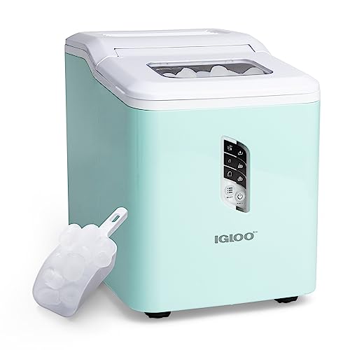 Igloo Electric Countertop Ice Maker Machine - Automatic and Portable - 33 Pounds in 24 Hours - Icecube Maker - Plastic Scoop and Basket