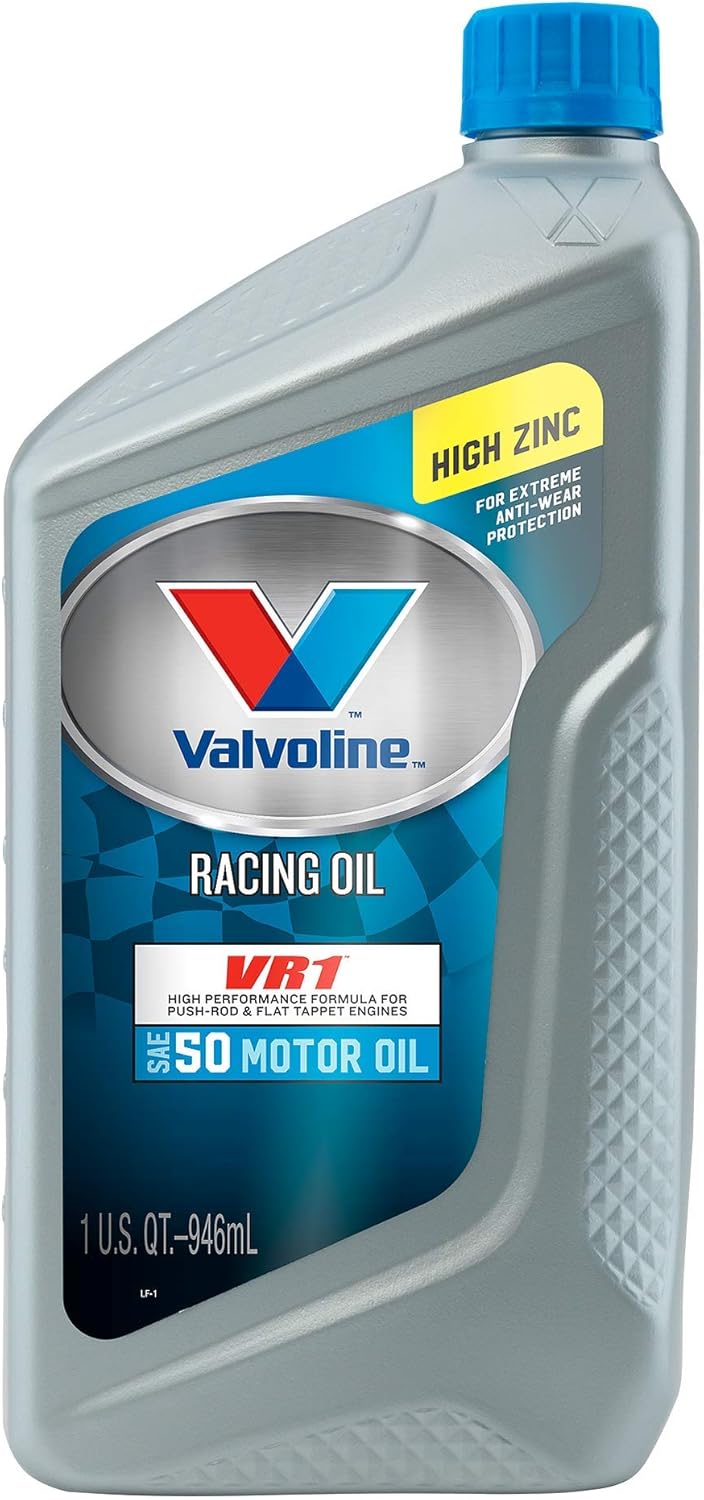 Valvoline VR1 Racing SAE 20W-50 High Performance High Zinc Motor Oil 1 QT, Case of 6 Pack of 2
