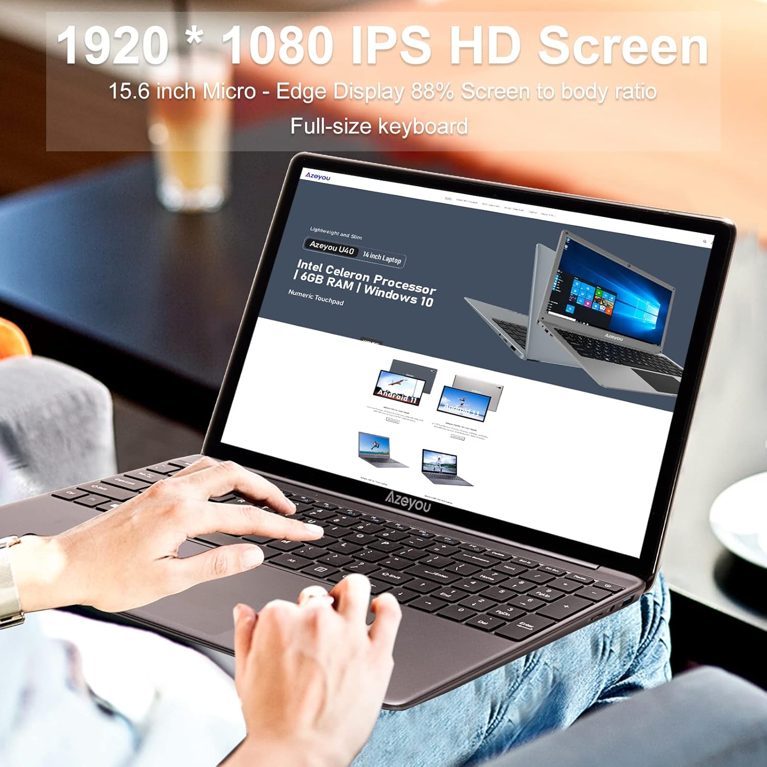 15.6 inch Laptop, up to 2.6GHz Quad core N4120 Processor, 8GB RAM,128GB ROM, 1920 x 1080 Full HD Display, 2MP Webcam