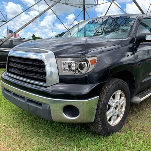 Fits 2007-2017 Toyota Tundra Sequoia Projector Headlights LED Switchback Sequential Turn Signals Replacement Assembly Pair | Black