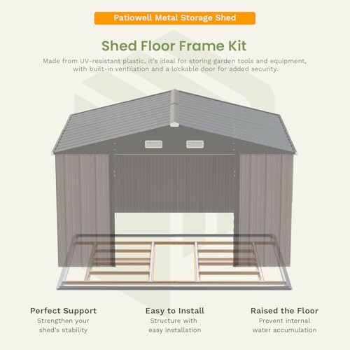 Patiowell 5x3 FT Outdoor Storage Shed, Tool Shed with Sloping Roof and Lockable Door, Metal Shed for Backyard Garden Patio Lawn, Brown