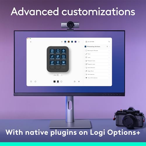 Logitech MX Creative Console, 9 Customizable LCD Keys, Stream Deck Accessories, Control Dial for Graphic Design, Adobe, Zoom, Spotify - Graphite