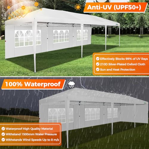 COBIZI 10x10 Pop up Canopy Tent Protable Canopy Tent with 4 Sidewalls Waterproof Commercial Instant Shelter for Parties, Wedding